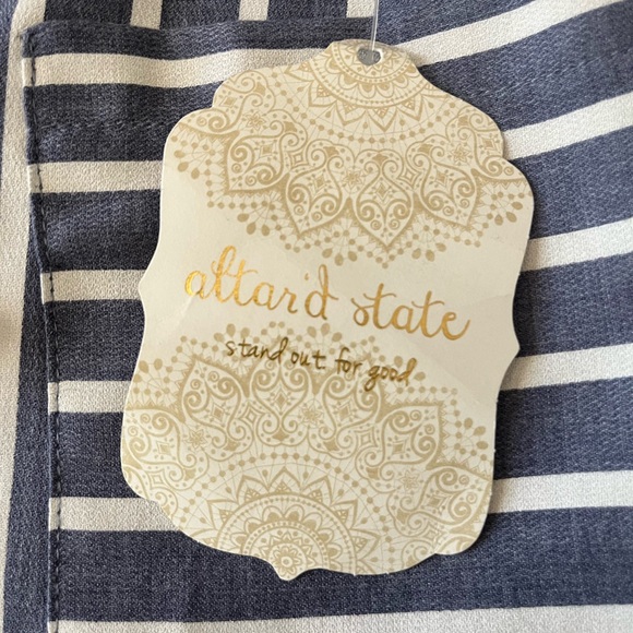 NWT- Altar’d State Denim and Ivory Striped Skirt in Size Large - Picture 7 of 8